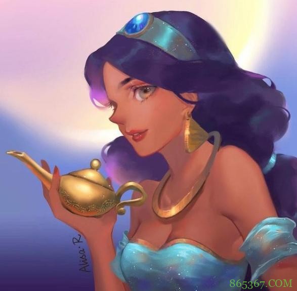 在同人大佬笔下，迪士尼公主变成熟画风，还有了精致的妆容