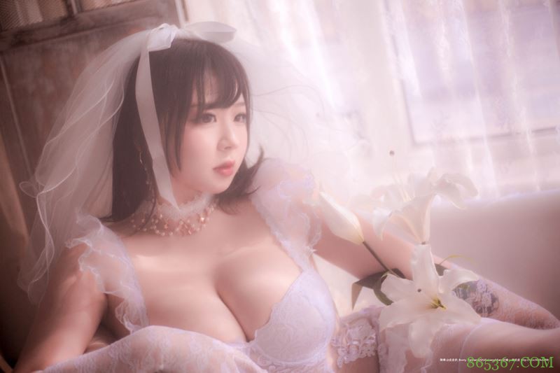 微博coser &#8211; 皮皮奶 朦胧婚纱【66P/53M】