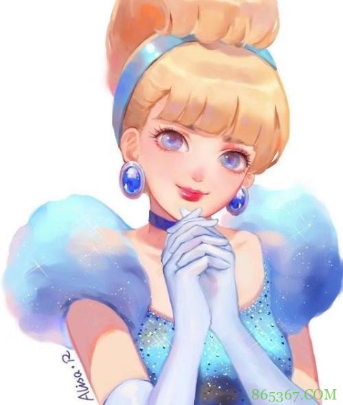 在同人大佬笔下，迪士尼公主变成熟画风，还有了精致的妆容