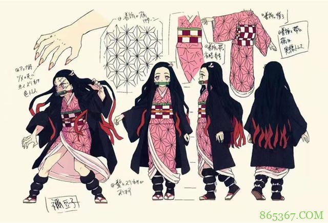 网友分享鬼灭之刃设计稿,换个角度看主角,女装无惨看着有点美