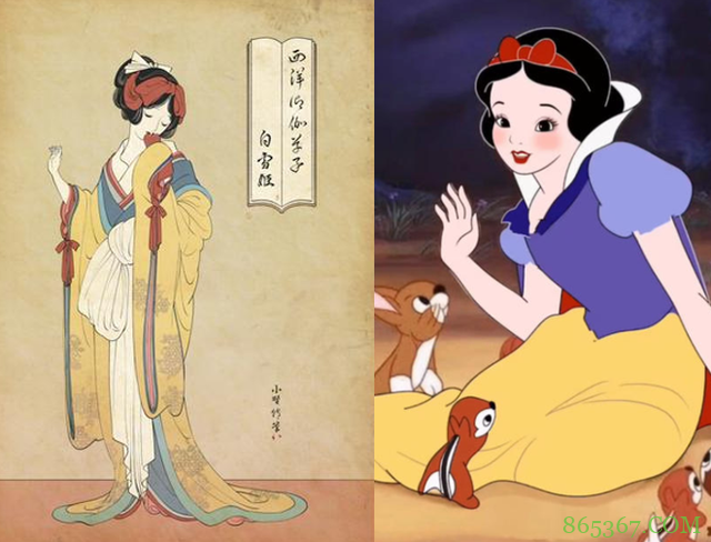 日本画师为迪士尼画同人，有人说变成了浮世绘，也有人说像艺伎