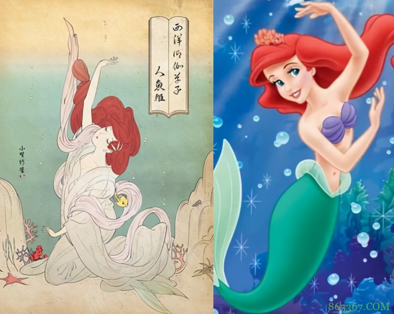 日本画师为迪士尼画同人，有人说变成了浮世绘，也有人说像艺伎