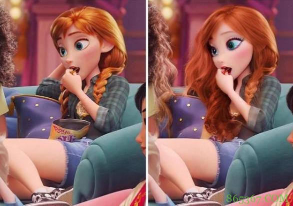 动漫角色还是原版好，有人给冰雪奇缘开了美颜，感觉没原版好看