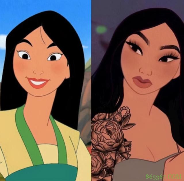 画师让迪士尼公主穿越到现代,灰姑娘撞脸某明星, 艾莎的T恤好看