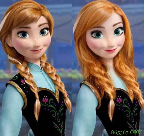 动漫角色还是原版好，有人给冰雪奇缘开了美颜，感觉没原版好看