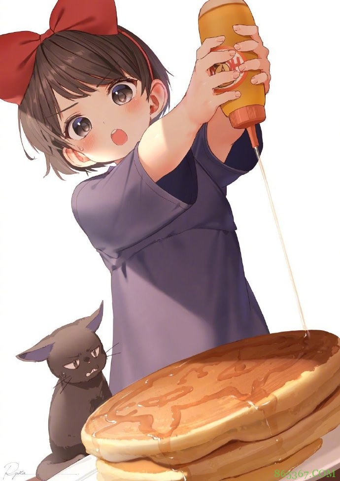 画师笔下圆圆脸的吃货小姐姐们好可爱,感觉一天都被治愈了