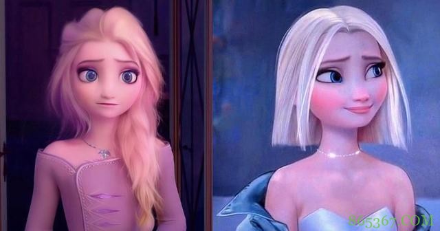 动漫角色还是原版好，有人给冰雪奇缘开了美颜，感觉没原版好看