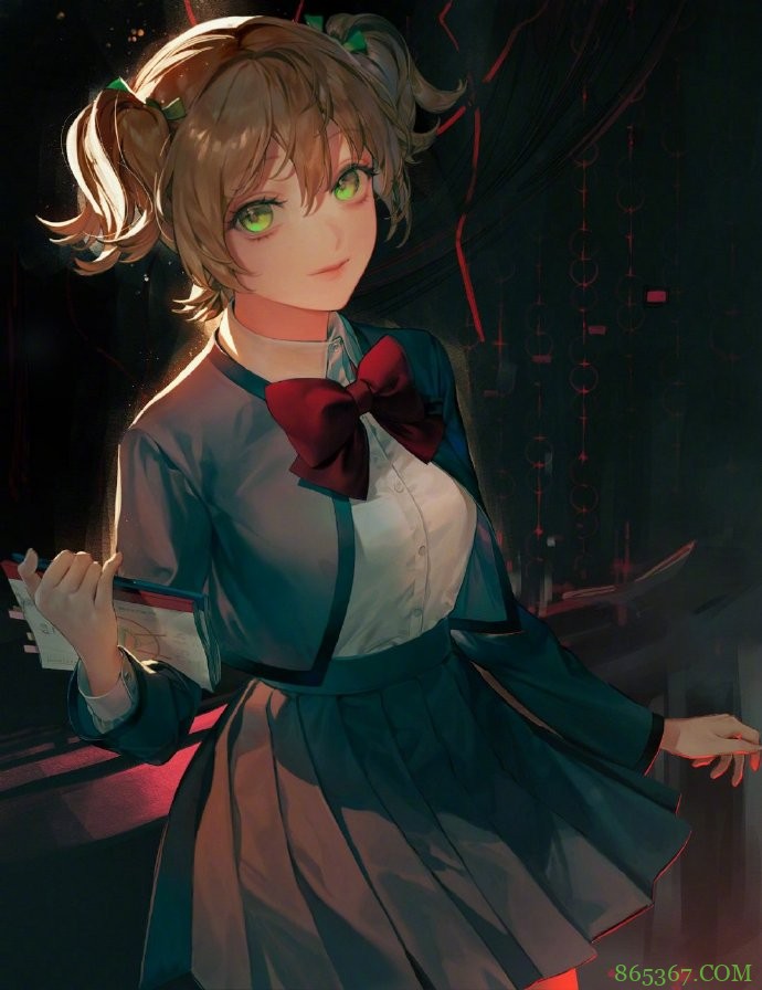 画师笔下的短发双马尾妹子太可爱了，先收藏一波