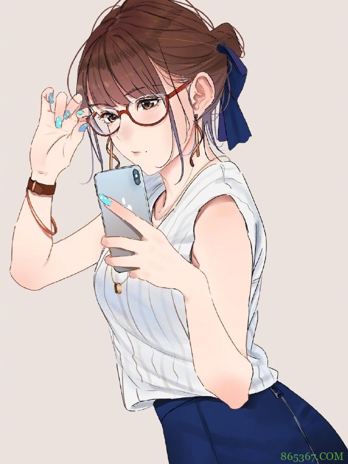 总感觉戴上眼镜有一种独特的气质，画师大佬画了一堆这样的妹子