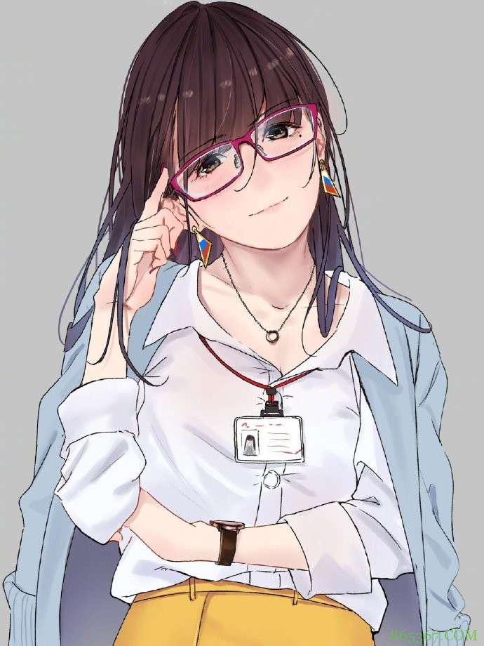 总感觉戴上眼镜有一种独特的气质，画师大佬画了一堆这样的妹子