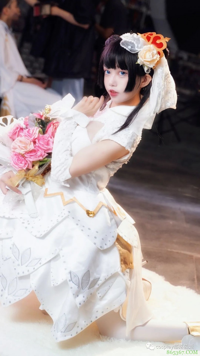 cos：王者荣耀小乔纯白花嫁cos正片@糖糖