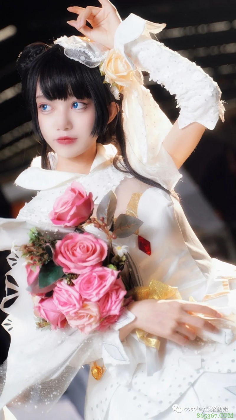 cos：王者荣耀小乔纯白花嫁cos正片@糖糖