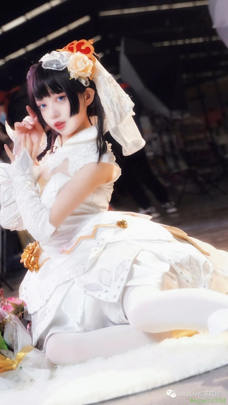 cos：王者荣耀小乔纯白花嫁cos正片@糖糖