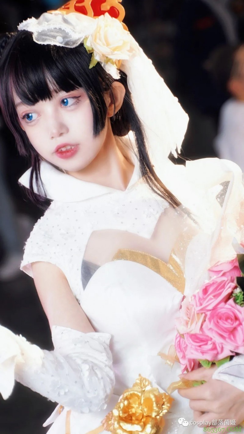cos：王者荣耀小乔纯白花嫁cos正片@糖糖