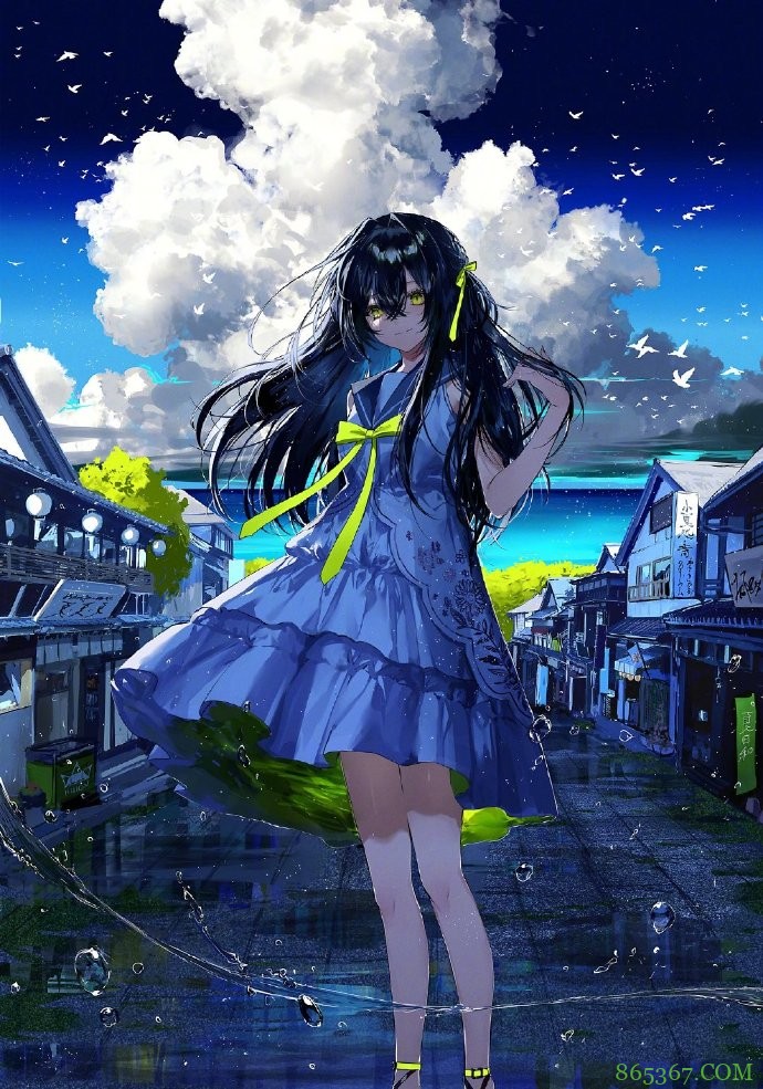 画师大佬喜欢画蓝色系的同人图，看完这些妹子感觉内心都平静了