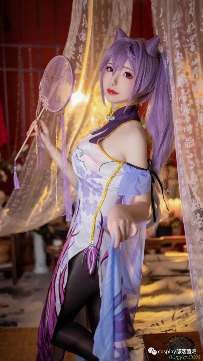 cos:原神丝质旗袍刻晴cos正片@花晃团子