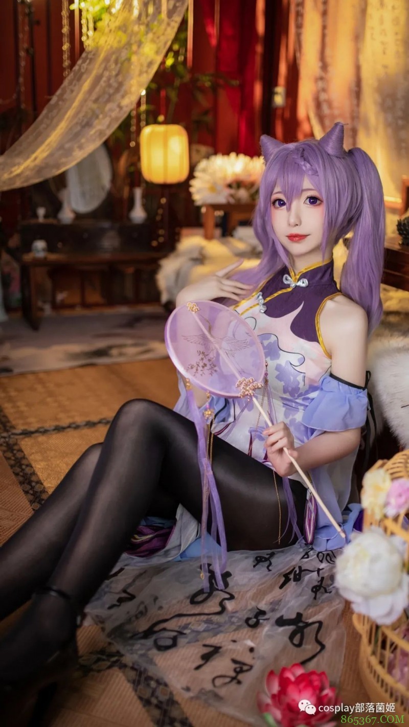 cos:原神丝质旗袍刻晴cos正片@花晃团子