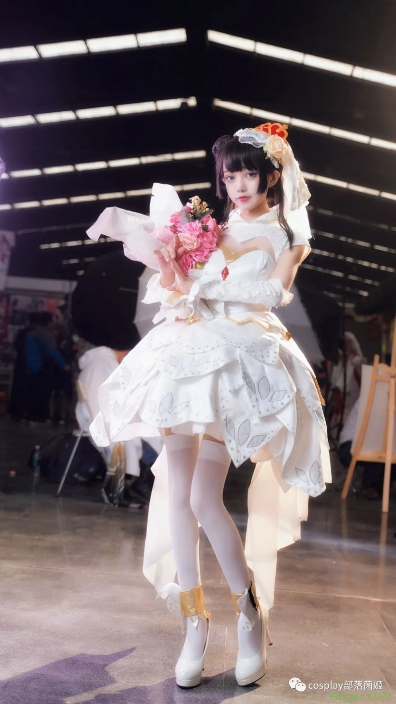 cos：王者荣耀小乔纯白花嫁cos正片@糖糖