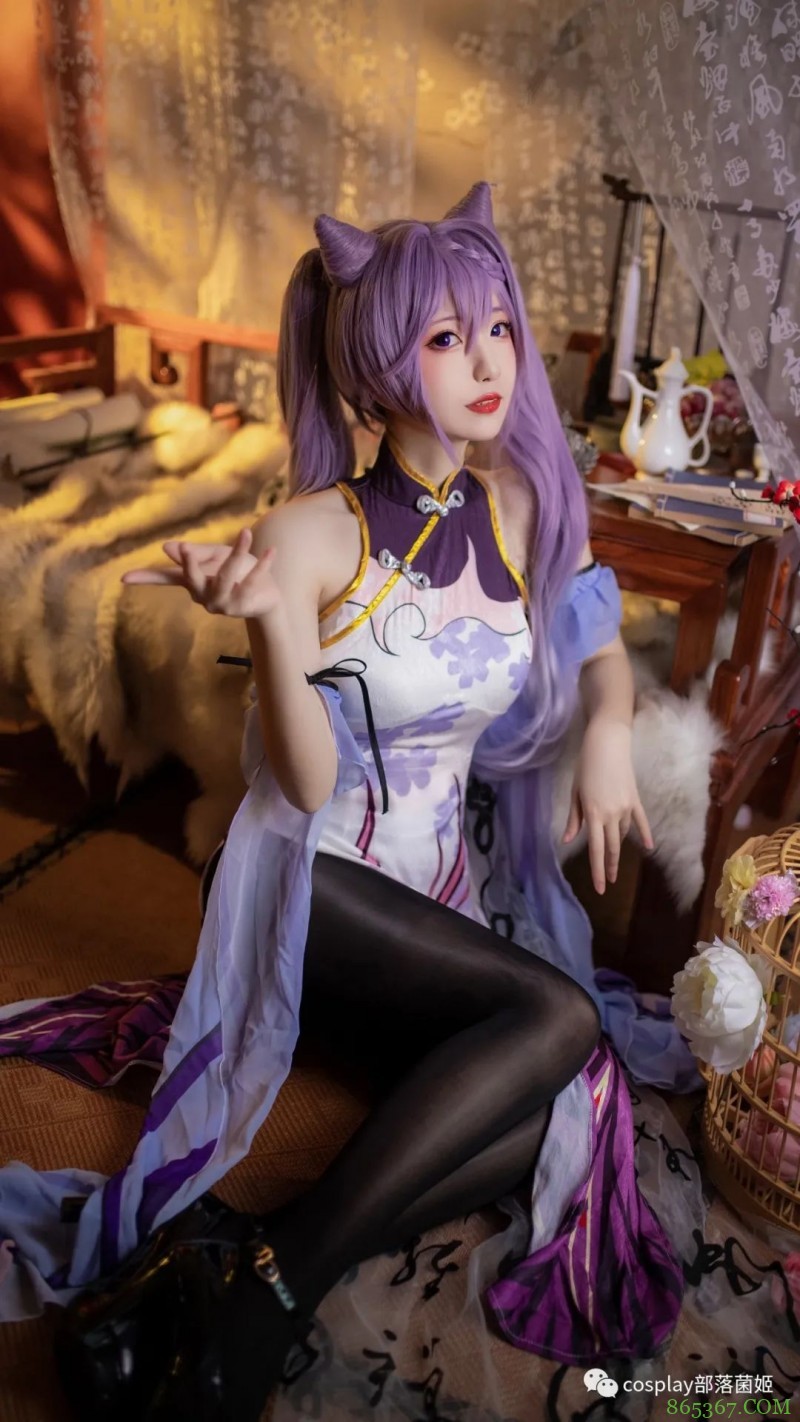 cos:原神丝质旗袍刻晴cos正片@花晃团子