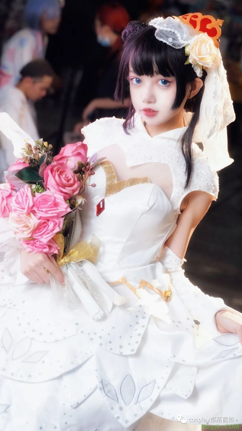 cos：王者荣耀小乔纯白花嫁cos正片@糖糖