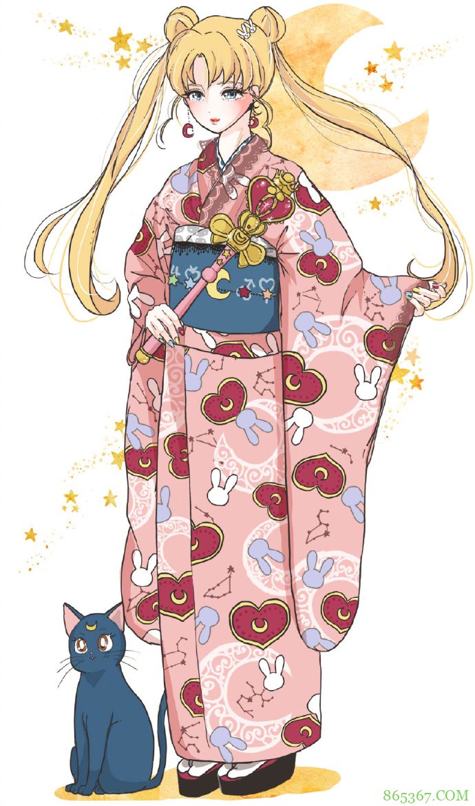 同人推荐:和服版的美少女战士好美啊,造型太华丽了