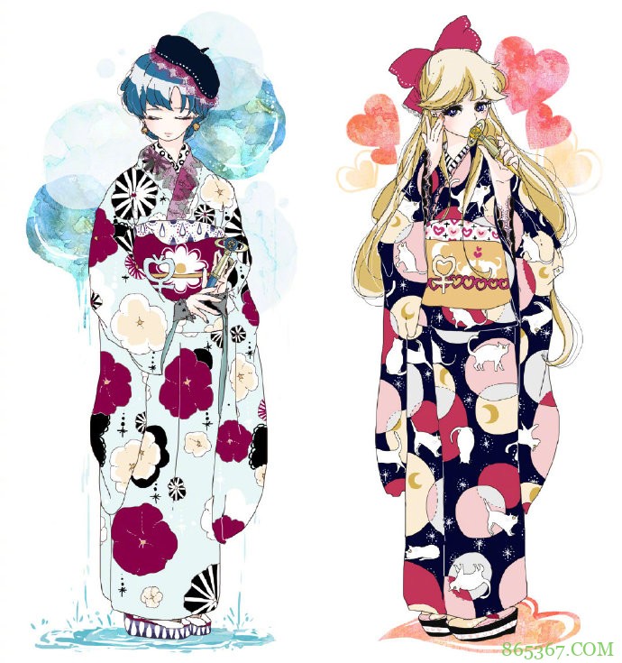 同人推荐:和服版的美少女战士好美啊,造型太华丽了