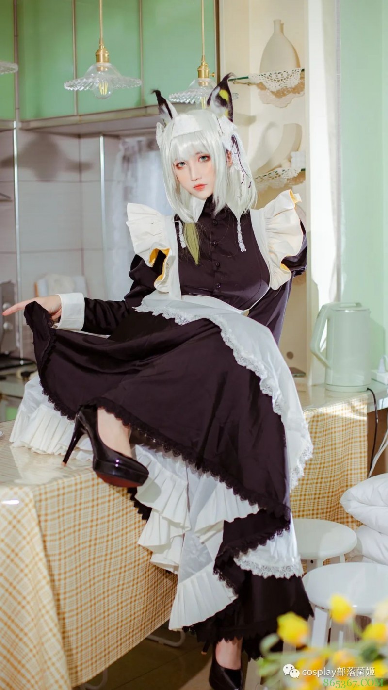 cos：明日方舟女仆凯尔希cos正片@九曲