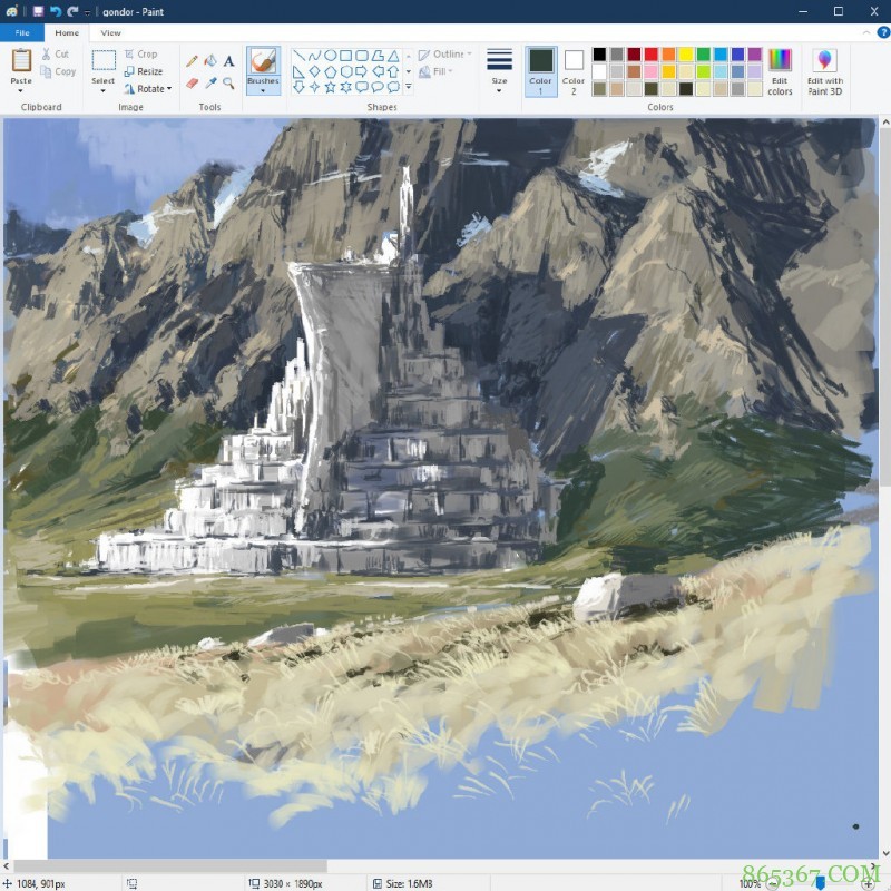 国外大神用电脑自带画图工具画的风景画，朋友们来看“神仙”啊