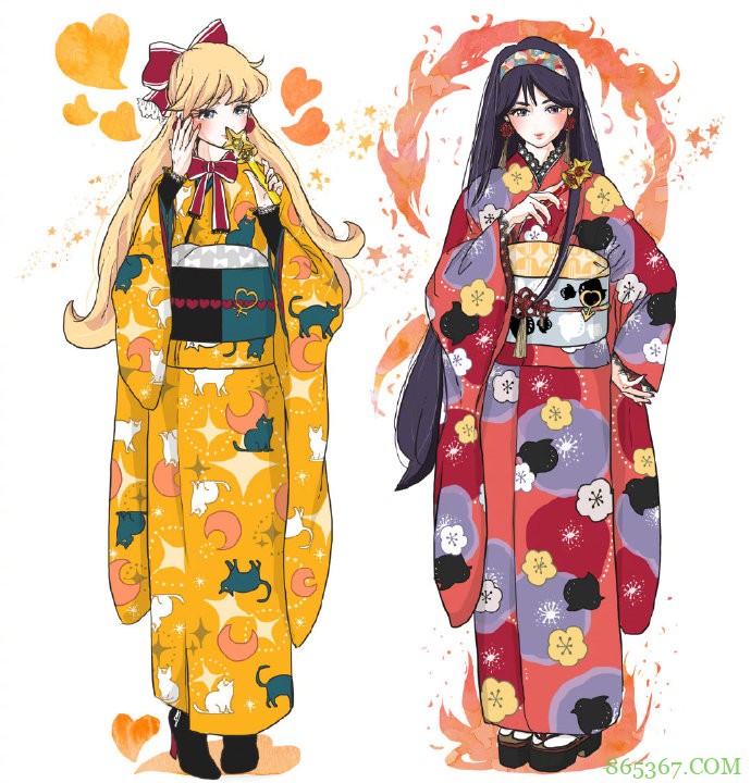 同人推荐:和服版的美少女战士好美啊,造型太华丽了