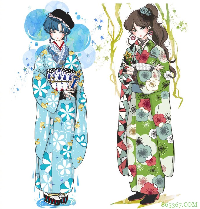 同人推荐:和服版的美少女战士好美啊,造型太华丽了