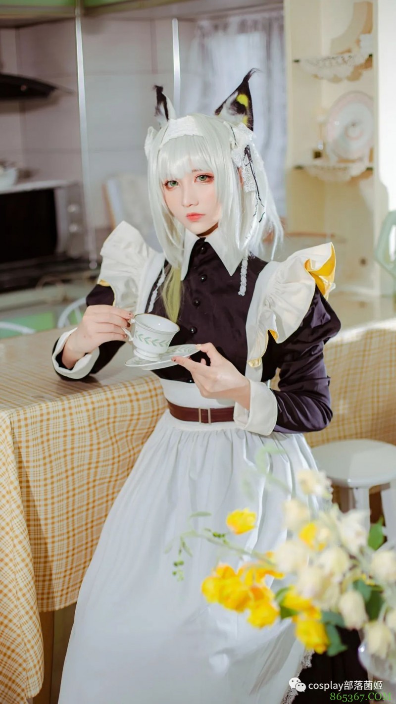 cos：明日方舟女仆凯尔希cos正片@九曲