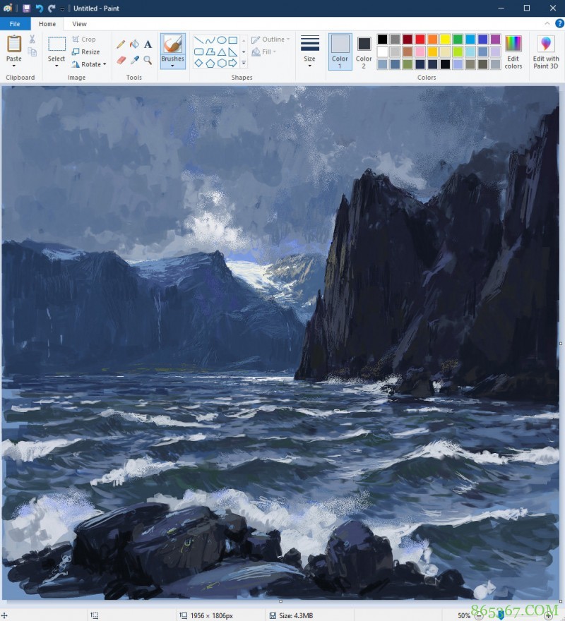 国外大神用电脑自带画图工具画的风景画，朋友们来看“神仙”啊