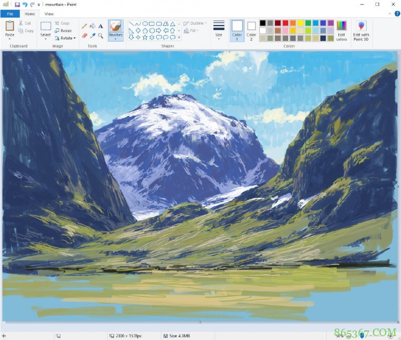 国外大神用电脑自带画图工具画的风景画，朋友们来看“神仙”啊