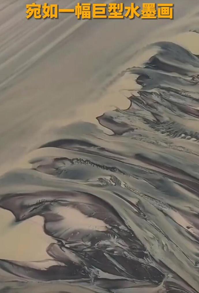 钱塘江大潮退去现“大地之树”景观，感叹大自然鬼斧神工！