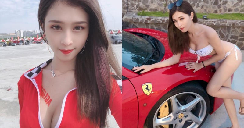 天氣太熱想解拉鍊！虎牙甜心「Dona羽潔」香車美人標配 看了真的有火在燒～