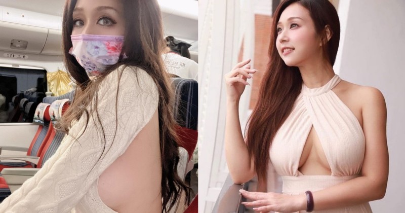 高鐵商務艙「超狂巨乳正妹」黃洣，挖背洋裝直接挺「飽滿側乳」，好想坐她隔壁！