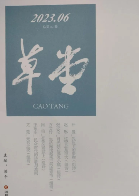 发表在《草堂》上的三首诗的图片 发表在《草堂》上的三首诗