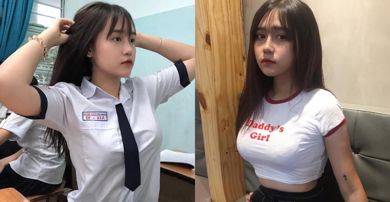 現在學生發育都這麼好？高校萌妹胸前「發育過剩」快把衣服撐壞！