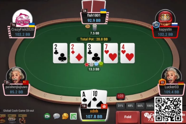 【EV扑克】牌局分析:A high抓鸡