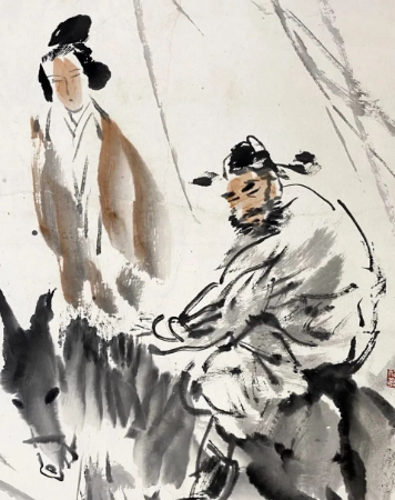 朱松发人物画里落叶心声