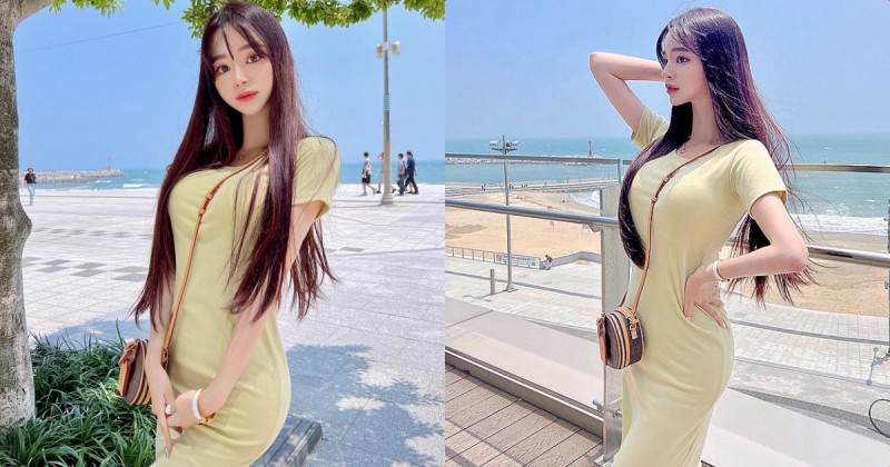 長直髮正妹「出遊照曲線爆辣」，「前凸後翹」路人猛回頭！