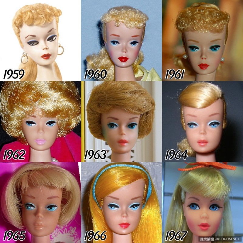 1959年 &#8211; 2015年　你喜歡哪一個年代的芭比娃娃？