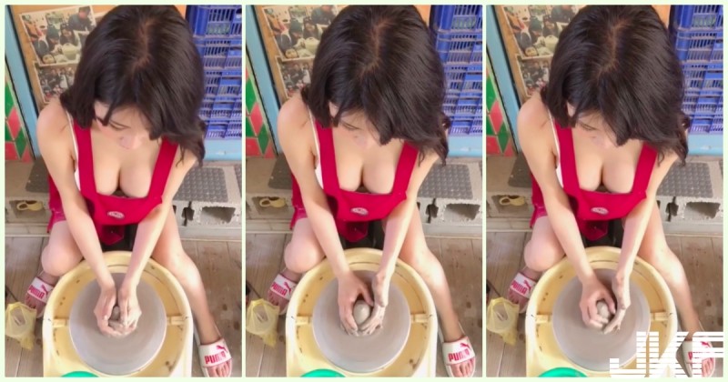 技術很棒！瘋傳「圍兜爆奶妹」真的太會搓了啦！超壞壞「邪惡畫面」讓人受不了…