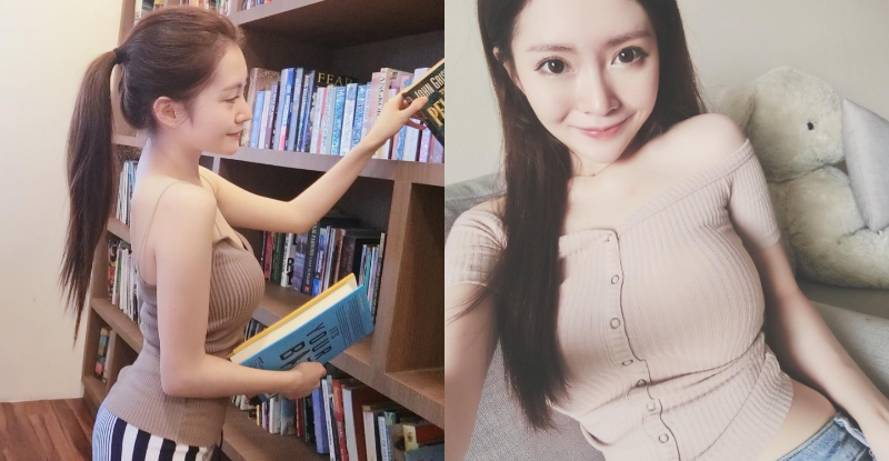 圖書館遇知性「巨乳正妹」！狂暴上圍根本危險物品！無法認真看書了…