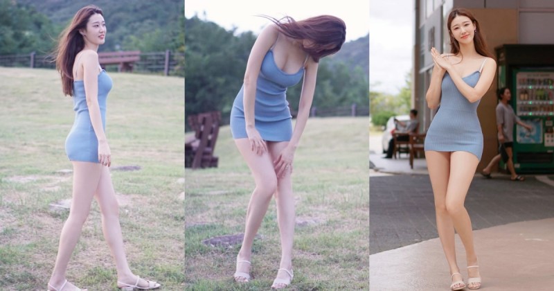 九頭身辣妹「173cm極品身材」展示超神級美腿！兇猛的「飽滿實力」畫面也好犯規…