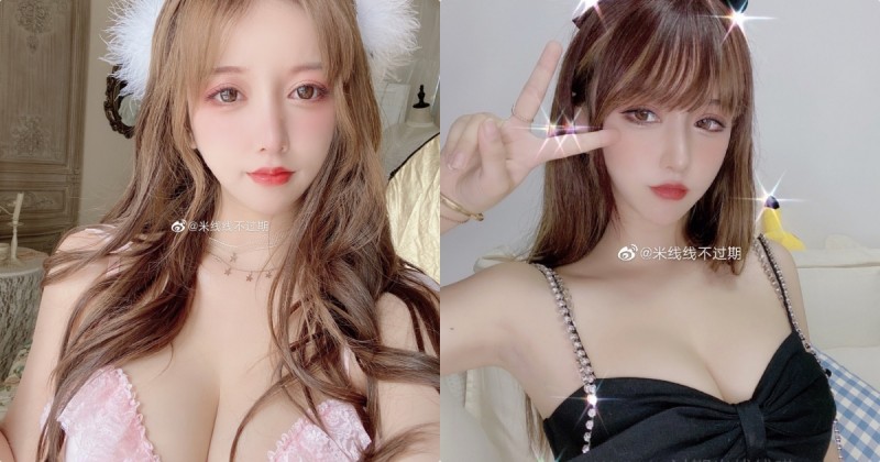 美豔嫩妹「粉紅洋裝視角超兇」，飽滿事業線長到滿出來！