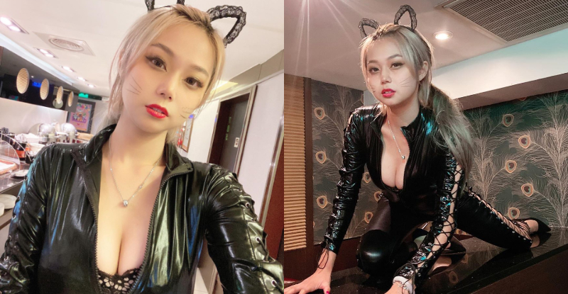 性感小野貓！「萱萱Yuki」皮衣開襟大曬白嫩事業線，激辣美體讓人也想醉一波！