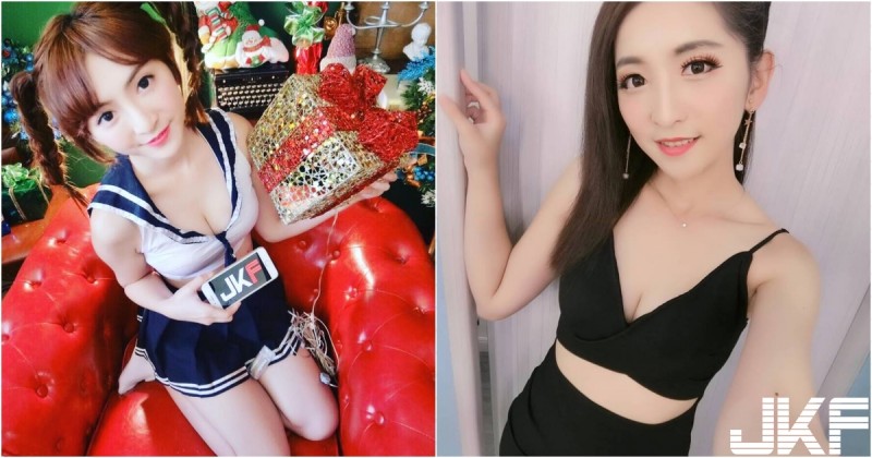 拆禮物囉～雙馬尾學生萌妹「Sophy若妘」聖誕趴好會穿，還沒拆就好驚喜