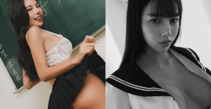 JK女高生「李尾巴」台上掀裙，「蜜臀小褲褲」騷給全班看！