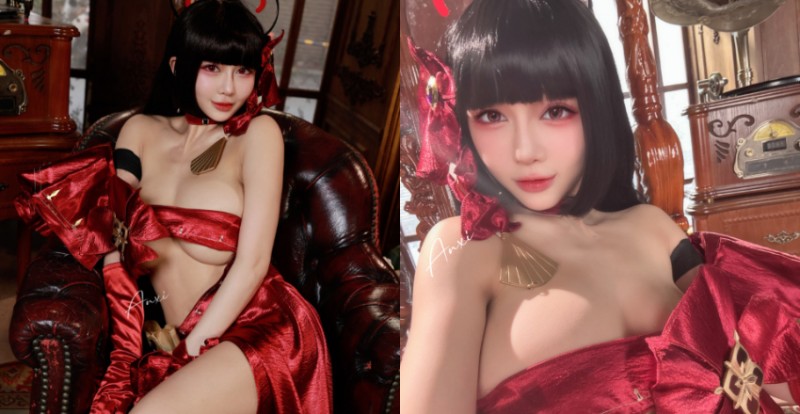 還以為沒穿！巨乳甜心《安希Anxi》化身爆乳莉央造型大受好評